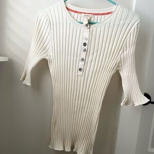 Sundance Ribbed Knit Top in White